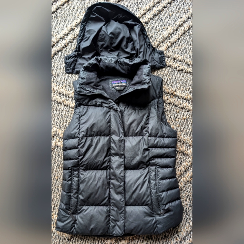 Patagonia Black Puffer Vest with Detachable Hood
